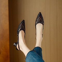 Aimee Women's Hollow Leather Elegant Sandals