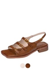 Alicia Women's Leather Flats Sandals