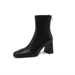 Anthonia Women's Square High Heel Stretch Ankle Boots