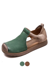 Cenia Women's Leather Round Toe Mixed Colors Sandals