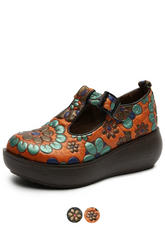 Claudia Women's Leather Round Toe Platform Shoes