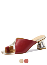 Cristina Women's Square Toe Leather Dress Sandals