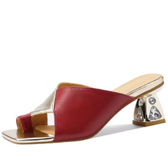 Cristina Women's Square Toe Leather Dress Sandals