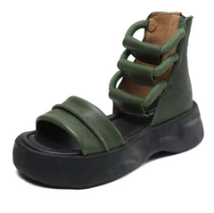 Danty Women's Leather Platform Open Toe Sandals