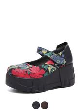 Elsa Women's Leather Platform Wedge Heel Pumps