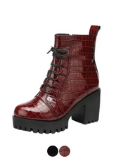 Elvys Women's Platform Patent Boots