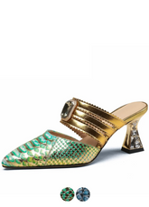 Francys Women's High Heel Dress Mules