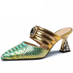 Francys Women's High Heel Dress Mules