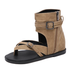 Francys Women's Side Zipper Flat Sandals