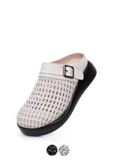 Ginni Women's Leather Soft Sole Platform Mules