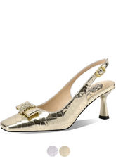 Herminia Women's Medium Heels Dress Leather Sandals