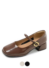 Kamila Women's Round Toe Patent Leather Pumps