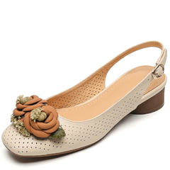 Lariza Women's Slingback Leather Flower Sandals