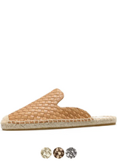 Lina Women's Woven Leather Flat Mules