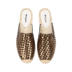 Lina Women's Woven Leather Flat Mules