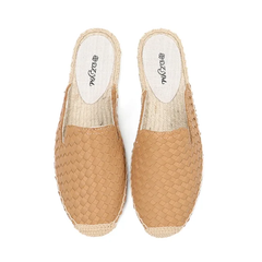 Lina Women's Woven Leather Flat Mules