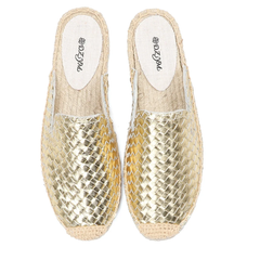 Lina Women's Woven Leather Flat Mules