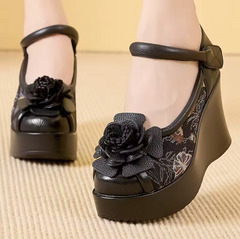 Lucia Women's Wedge Leather Platforms