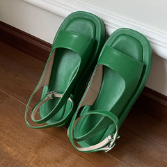 Lucy Women's Buckle Strap Leather Sandals