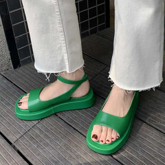 Lucy Women's Buckle Strap Leather Sandals