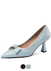 Maibe Women's Dress Leather Butterfly-Knot Pumps