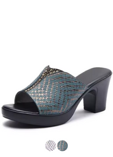 Malena Women's Leather Anti-Skid Heel Sandals