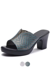 Malena Women's Leather Anti-Skid Heel Sandals