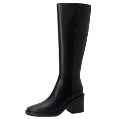 Malena Women's Leather Tall High Black Boots