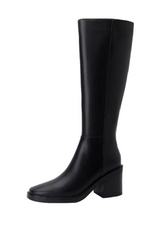 Malena Women's Leather Tall High Black Boots