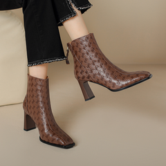 Marcial Women's Square Toe Zipper Ankle Boots