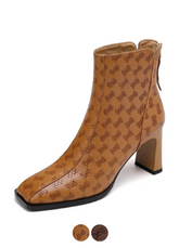 Marcial Women's Square Toe Zipper Ankle Boots