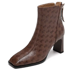 Marcial Women's Square Toe Zipper Ankle Boots