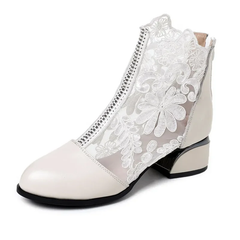 Mileidy Women's Square Heel Round Toe Ankle Boots