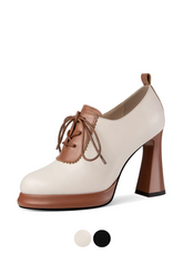 Nahomy Women's Leather High Heels Platform Pumps