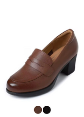 Nashi Women's Leather Loafer Pumps