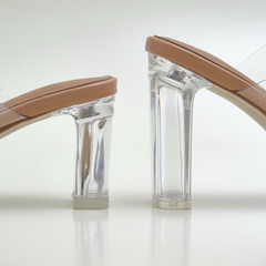 Nerza Women's Transparent High Heels Sandals