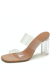 Nerza Women's Transparent High Heels Sandals