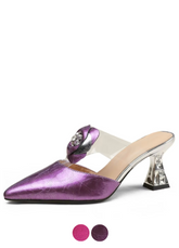 Nidia Women's Flower Leather Mules