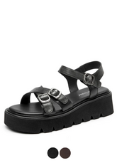 Nina Women's Comfortable Platform Leather Sandals