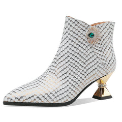 Noriel Women's Elegant Side Zipper Warm Ankle Boots