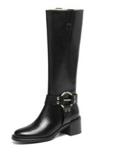 Olei Women's Knee-High Round Toe Western Boots