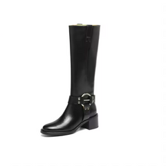 Olei Women's Knee-High Round Toe Western Boots