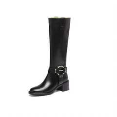 Olei Women's Knee-High Round Toe Western Boots