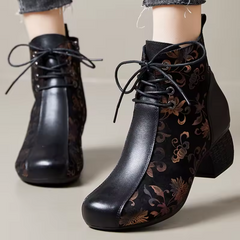 Oliva Women's Leather Printed Ankle Boots