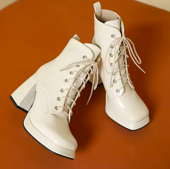 Ophelia Women's High Heels Lace Up Dress Boots