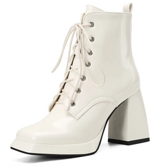 Ophelia Women's High Heels Lace Up Dress Boots