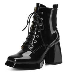 Ophelia Women's High Heels Lace Up Dress Boots