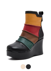 Rachel Women's Mixed Colors Autumn Wedges Boots