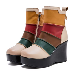 Rachel Women's Mixed Colors Autumn Wedges Boots