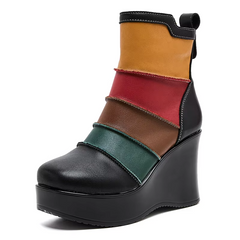 Rachel Women's Mixed Colors Autumn Wedges Boots